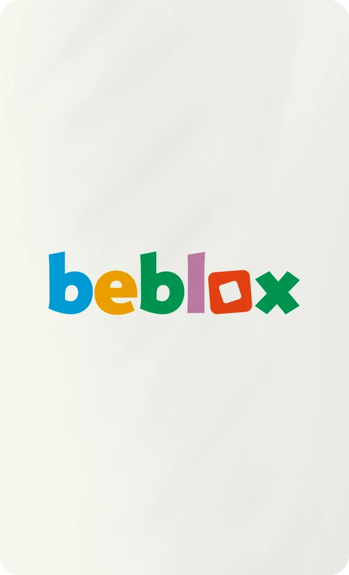 Beblox logo on a cream background