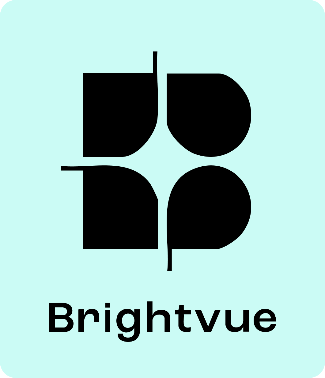 Brightvue logo on a mint-green background