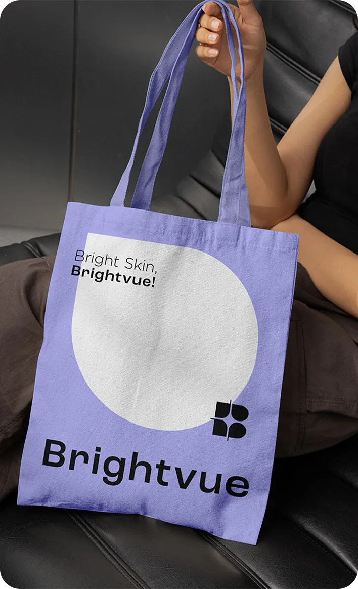 Brightvue canvas tote bag with the printed logo