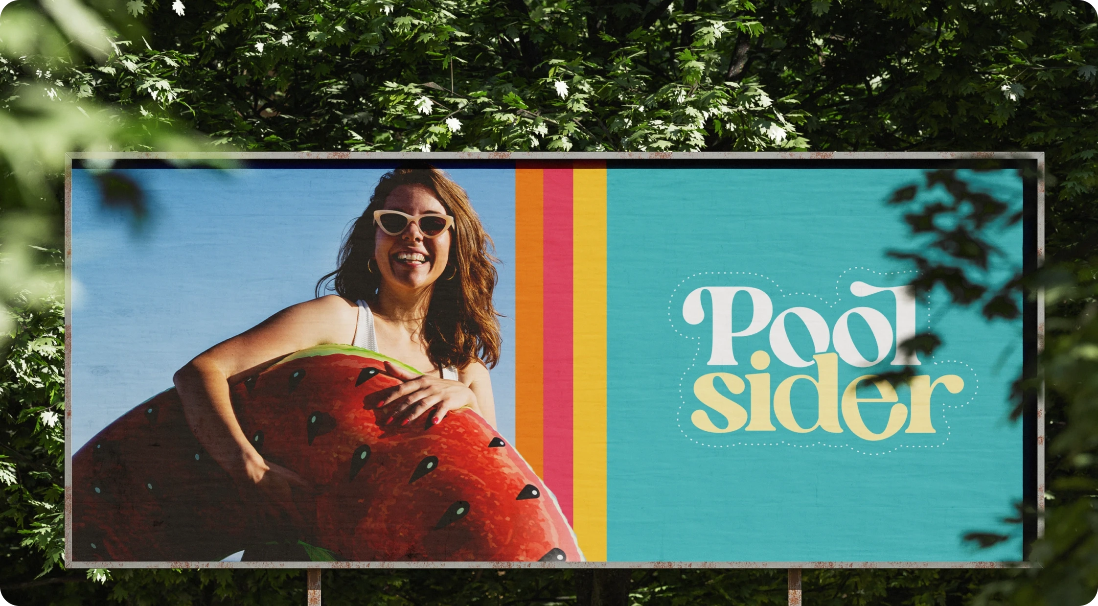 Watermelon float campaign on an outdoor billboard