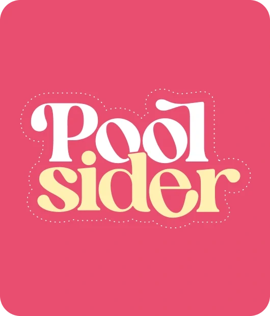 Pool Sider logo on a pink background